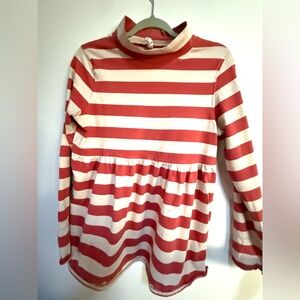 We the Free Cotton Rust Striped Tunic Top Shirt Sz M Mock Neck Skater Hippie